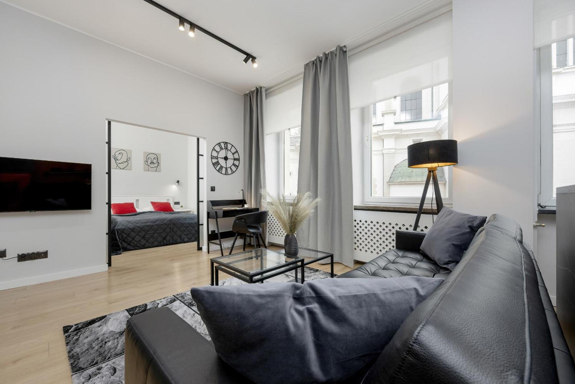 Exclusive Grey And Red Apartment In Warsaw Center By Noclegi Renters 外观 照片